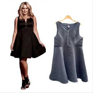 Torrid Rebel Wilson Dress Black Scuba Silver Microphone Zipper Plus 2 2X 18 20